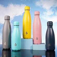 BJPKPK - Botellas de agua aisladas de acero inoxidable para mantener el frío y caliente para viajar, color verde(Flor de Cerezo 0.4 Litros) - Multicolor - Ver 6