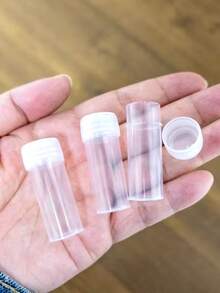 30pcs/Pack 5ml Small Plastic Test Tube Bottles With PET Caps, Pill/Capsule Storage Containers - White - View 5