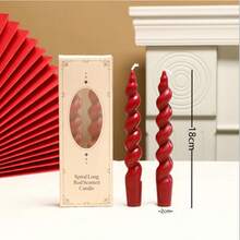 2/4 包 10 英寸长红色香氛蜡烛，采用大豆蜡制成，适合婚礼和圣诞节装饰、室内装饰、节日礼物、送给朋友的礼物、毕业派对、生日派对装饰、母亲节礼物等用途。 - 彩色 - 查看 14