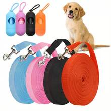 1pc 15m Extra Long Pet Leash, Dog Training Leash For Obedience, Play, Camping And Backyard Exercise - Suitable For All Dog Breeds - Allows Dogs More Freedom Of Movement, Washable - Black - View 2