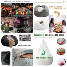 Puff Gigante de 6 pies para Muebles de Sala de Estar para Adultos, Redondo, Suave, Esponjoso, de Piel sinttica, BeanBag, Funda para sof Cama Perezoso sin Relleno - Marrón oscuro - Ver 1