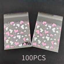 100/200/300pcs Self-Sealing Candy Bags, Transparent Plastic Self-Adhesive Bags Suitable For Valentine's Day, Birthday, Wedding, Christmas, New Year Party, Holiday Banquet, Baking, Wedding Candy Bags, Gift Bags, Decorative Bags - Multicolor - View 11