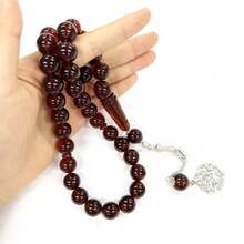 33 Muslim Prayer Beads, 13mm Resin Prayer Beads, Saudi Arabian Prayer Beads, Alloy Tail Pendant, Muslim Prayer Beads - Multicolor - View 9