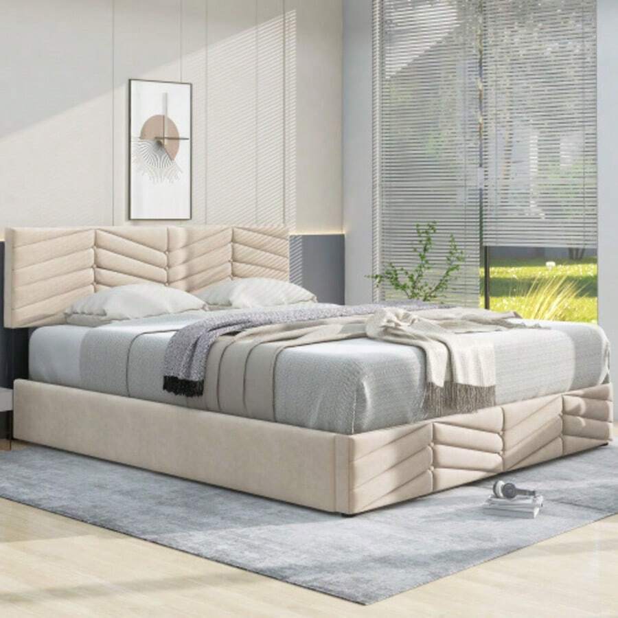 Bed Frames - Beige - View 1