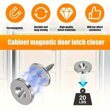 18/12/6pcs Heavy Duty Metal Magnetic Door Catches - Hidden Magnetic Closure With Concealed Hinges, Suitable For Glass Doors, Kitchen Cabinets, Wardrobes, Vanities, Quiet Closing Design (Applicable For Wooden, Glass, Modern And Traditional Furniture)