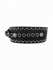 New European & American Handmade Rivet & Eyelet Mix Wide Waist Belt, Holiday Party & Street Style, Hot Selling Cross-Border Item - Multicolor - View 7