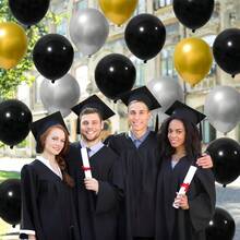 46 piezas/27 piezas Globos de látex negros, plateados metálicos, dorados metálicos de 10 pulgadas, adecuados para el Día de San Valentín, cumpleaños, boda, despedida de soltera, decoración de Año Nuevo, fiesta de globos, decoración de otoño, fiesta de jubilación, fiesta de soltero, decoración con globos, telón de fondo para fotos, decoración interior y exterior variada - Negro y plata - Ver 7
