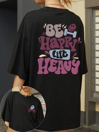 Fun Gift For Fitness Enthusiasts, Interesting Weightlifting T-Shirt, Workout Tee, Round Neck Short Sleeve Design, Suitable For Daily Casual, Sports & Fitness, All Seasons