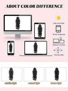 16Inch Ponytail Extension Layered Pony Tail Clip On Hair Extension Soft Wavy Claw Clip In Ponytail Extension, Natural Synthetic Hair Pieces For Women - Multicolor - View 10