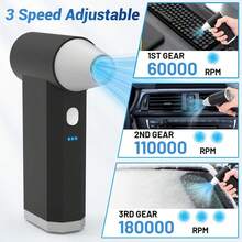 Electric Air Duster-180000RPM Compressed Air Duster, Super Power Cordless Jet Air Blower, 3-Gear Adjustable Mini Rechargeable Turbo Fan For Computer, Keyboard, House, Outdoor And Car, Gifts For Men - 預設 - 查看 2