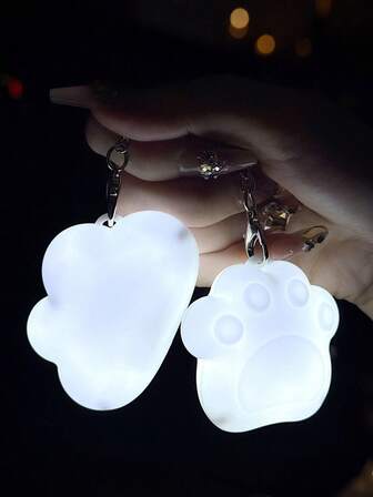 1 Stück süße Katzen Pfoten Wolken Schlüsselanhänger - USB aufladbare LED Dekoration für Taschen und Schlüssel