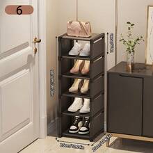 4/6/8层可调节金属鞋架 - 便携式玄关收纳整理架，无需工具即可安装，适用于宿舍和家庭，多层运动鞋和皮鞋收纳方案，简约黑白设计 | 耐用鞋架