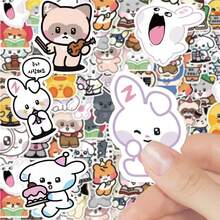80pcs ZB1 Korean Boy Band Cute Cartoon Animal Character Stickers For Phone Case, Planner, Notebook, Suitcase, Skateboard, Water Bottle DIY Decoration Gift - Multicolor - View 7