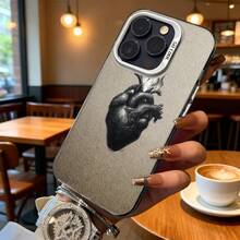 Funda de Teléfono Diseño de Corazón Anatómico Gris Para Modelos de  y  Adecuada para Todas las Estaciones Opción de Regalo Ideal - Negro - Ver 6