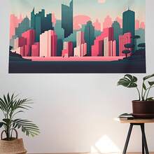 Urban Landscape Canvas Wall Hanging University Dormitory Wall Art Flag Party Decoration Banner Background Home Decoration Bedroom And Living Room Decoration 40x 60inch - trắng - Xem 5