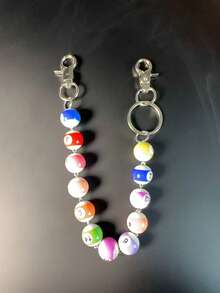 New Multicolor Billiard Ball Chain Belt, Punk Y2K Hip-Hop Waist Luxury Accessory, Halloween & Holiday Gift, Random Digit Sequence Delivery - Multicolor - View 8
