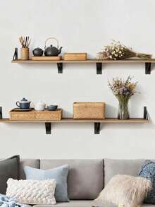 1/3 Giá để đồ treo tường bằng gỗ phong cách Bohemian, Kệ trưng bày mộc mạc đa năng cho phòng khách và phòng ngủ, Giá để đồ trang trí nhà cửa đựng sách và đồ trang trí, Thích hợp cho gia đình, phòng ngủ, phòng khách, trang trí tường - Nhiều màu - Xem 8