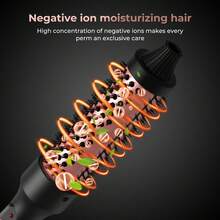 3-In-1 Hair Styling Brush - Hot Air Blow Dryer, Straightener, Curler | Nourish Hair, Create Smooth & Shiny Styles | Essential For Home, Travel, Party - Black - View 9