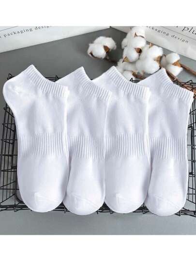 20/6/4 Pairs Unisex Fashion Sports Black & White Striped Socks, Soft Knit Lining, Mother's Day Gift, Suitable For Men & Women, Elastic & Soft, Fashionable Solid Color. Suitable For Spring, Summer, Autumn, Winter. Casual Wear, Daily Outfit And Yoga.