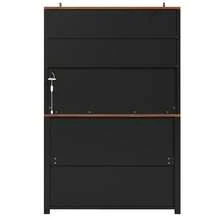 Kitchen Furniture (115 * 40 * 174.7 Cm), Tall Sideboards, Kitchen Cabinets With Sliding Doors And LED Lighting, Black And White - Black - View 11