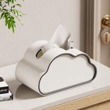 Luxury Cloud-Shaped Tissue Box, High-End Decorative Facial Tissue Holder For Living Room, Tabletop - White - View 4