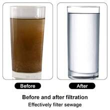 Sistema de filtracin de nivel de 10 nm mejorado para senderismo, camping, viajes, pajitas de agua para purificar el agua, pajita de agua de emergencia negro - negro - - Ver 5