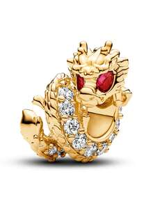 1pc Fashionable Gold Plated Lunar New Year Dragon Bead Pendant Ornament, DIY Gift - Yellow Gold - View 5