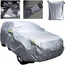 Funda de Coche Auto Universal 210T Impermeable, Cubierta de Automvil con Correa Sujecin Tira Banda Reflectante Antipolvo Anti - Lona Protector Carro Antiaraazos para Vehculo SUV Sedn 510cm - pago - Ver 2