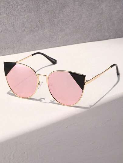 1pc Women Cat Eye Full Frame Modern Simple Style Fashion Glasses For Summer Driving Camping Daily Life Tropical Beach Vacay Musical Festival Family Outings Going Out Outfit Fashion Accessories Suitable For All Face Shapes