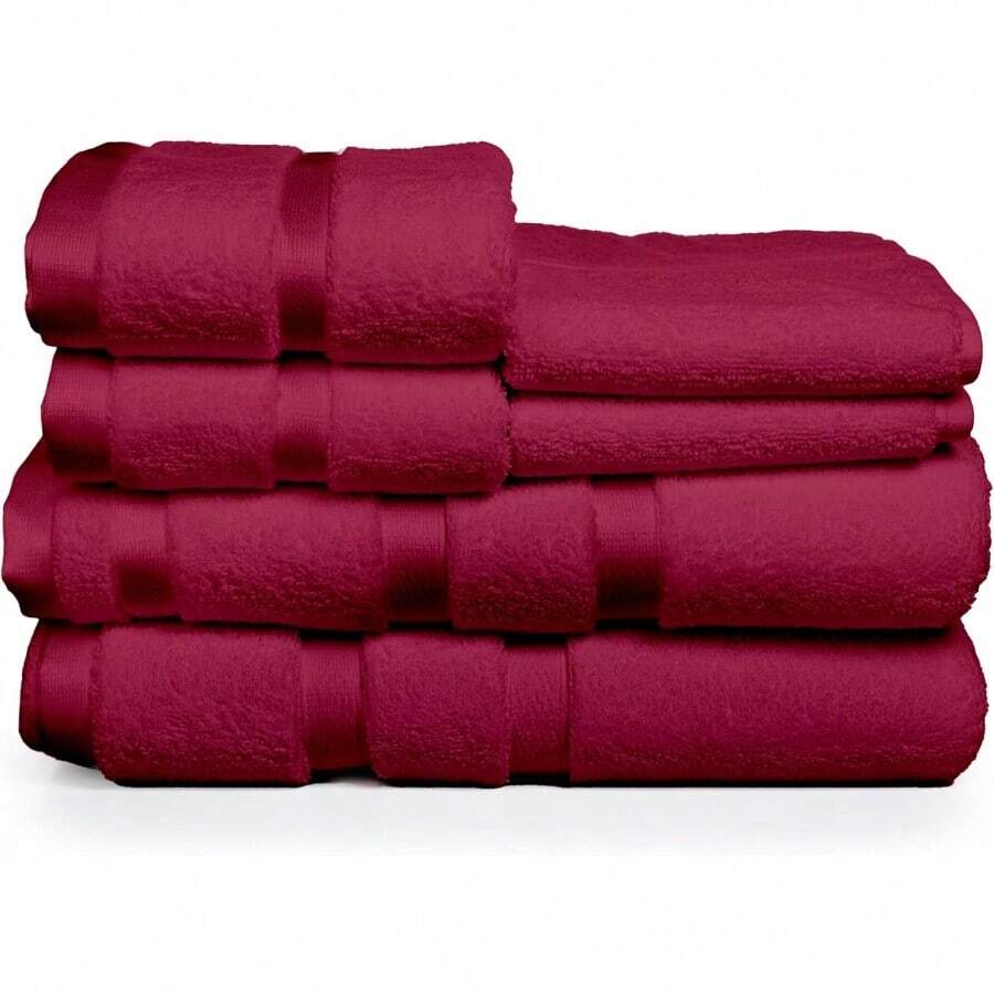 Polyblanc - Juego de 6 Toallas de Microfibra de Secado Rápido para Baño Gimnasio y Manos Toallas de Baño Grandes Toallas para Gimnasio y Toallas para Manos en un Juego de Baño Vino - Vino - Ver 1