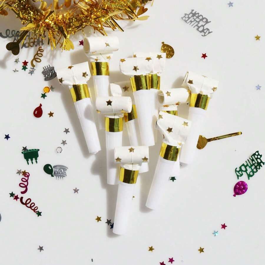 10pcs Star Pattern Party Whistle, Ramadan, Ramadan Decor, Eid Mubarak - Multicolor - View 1