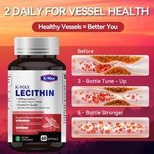Since 1991 | American Made Lecithin 1200mg - K-Max Brain Function & Liver Support Supplement, CGMP Certified, Premium Quality For Long-Term Wellness - 5 chai – Gói năng lượng đầy đủ - Xem 7