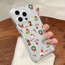 Funda para móvil con divertido diseño navideño del , compatible con teléfonos ,  17,  16 Pro Max,  15 Pro Max,  13 y  12. Fabricada en TPU, ofrece protección contra golpes y caídas. Una opción fantástica para regalos de Navidad, reuniones familiares, amigos y celebraciones festivas. - transparente - Ver 6
