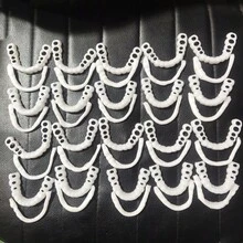 4pcs White Denture Set For Men & Women , Comfortable & Easy To Clean, Perfect For Daily Use & Parties, Yellow & Uneven Teeth Cover, Everyday Denture Set