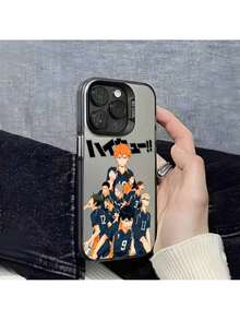 Funda de teléfono de anime H-Haikyuu Oya Volleyball compatible con 16 15 14 13 12 11 Pro Max Plus – Cubierta trasera de TPU suave de colorido degradado, funda compatible con funda  17 pro max, funda  17 pro, funda  17, funda  16, funda  16 pro max, funda  15 - Z1 - Ver 3
