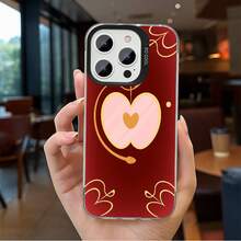 Funda de Teléfono con Patrón de Manzana en Forma de Corazón, Estilo INS Romántico y Lindo, Cubierta Trasera Mate a Prueba de Golpes, Funda Protectora Duradera, Adecuada para Samsung Galaxy A05S/A20/A35/A36/A52/A54/A55/S10/S20/S21/S22/S23FE/S24PLUS/S25ULTRA, Regalo para Parejas y Amigos - Colores mezclados - Ver 6