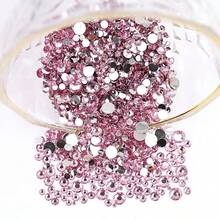 2MM-6MM, 5 Sizes, Multi Colors Glue On Round Flatback Crystal Rhinestones Gems Jewelry Beads DIY Stones Diamond Design Accessories Glitter Manicure Decal Decorations For Phone Cover, Nail Decal, Clothes, Bag, Shoes, Handicraft Products.