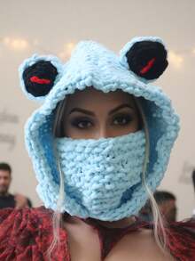 Festive Bear Ears Knit Hat & Scarf Set - Winter Fashion For Women, Christmas & Holiday Gift Idea - Multicolor - View 18