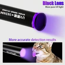 1pc Mini 395nm UV Flashlight, LED UV Flashlight, USB Rechargeable UV Light, Cat Moss Fungus Detection Lamp - Multicolor - View 7