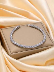 Cercei la modă sexy din oțel inoxidabil cu trifoi și zirconiu, potriviți pentru purtare zilnică, întâlniri, asortare pentru mai multe ocazii și cadouri - Argint - Vizualizare 4