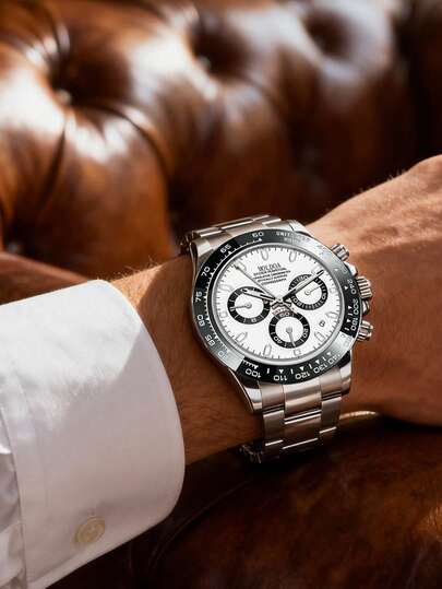 1pc/Set Men's Full Gold Chronograph Wrist Watch, Luxury Quartz Watch Same Style As Eason Chan, Suitable For Men's Daily Wear Or Gift Giving, Suitable For Christmas, Father's Day, Valentine's Day, Festival, Carnival And Other Festivals