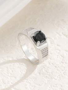 1pc Fashionable Rhinestone Embellished Exaggerated Creative Design Men's Ring, Punk Style Personalized Versatile, Suitable For Daily Wear, Gatherings And Parties