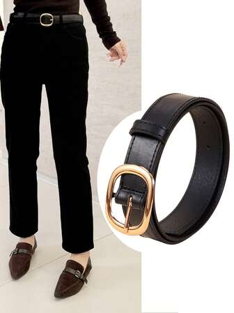 1pc Vintage Sun Buckle Belt, Versatile Decoration For Various Outfits, Minimalist Design Suitable For Jeans, Punk Style, Spring/Summer