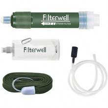 Filtro de agua de supervivencia Filtro de agua de supervivencia Pajita purificadora de agua porttil, filtro de agua de supervivencia de emergencia para camping, senderismo, escalada equipo de emergencia - inicial - Ver 2