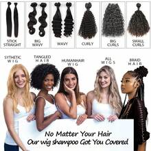 Goiple 200毫升二合一假发洗发水 - 深层清洁并滋养假发和合成发。蕴含椰子油，令秀发柔顺亮泽。轻松梳理，减少毛躁，提升光泽和柔软度，方便梳理，延长假发使用寿命 - 专业假发护理洗发水 - 200ml - 查看 6