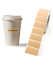 Roll Of 800 Kraft Paper Seal Label Stickers - Self-Adhesive, Handwritten, Durable, And Waterproof For Packaging, Labeling, And Organization, Package Labels | Natural Look | Waterproof Stickers, Can Labels, Food Labels - Multicolor - View 6