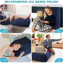 2PCS Portable Wedge Pillow Inflatable Leg Pillow-45 Degree Wedge Leg Bolster Pillow Use In Bed, Travel, Camping ,Inflatable Wedge Pillows For Sleeping Reduce Swelling Support For Circulation - 藏蓝色 - 查看 4