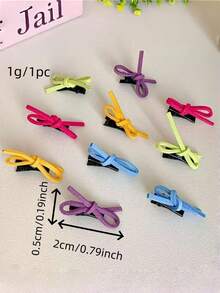 10pcs Pet Hair Accessories Dopamine Rainbow Bowknot Hair Clips Alligator Hair Clips, Adorable Pet Hair Decorations - Multicolor - View 2