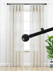 1根直径0.98英寸（约2.5厘米）的可调节重型窗帘杆，适用于31.5-158英寸（约80-400厘米）的窗户，带支架，单杆设计，现代窗帘配件，适用于客厅、卧室、浴室、厨房、推拉门等家居装饰。 - 彩色 - 查看 7