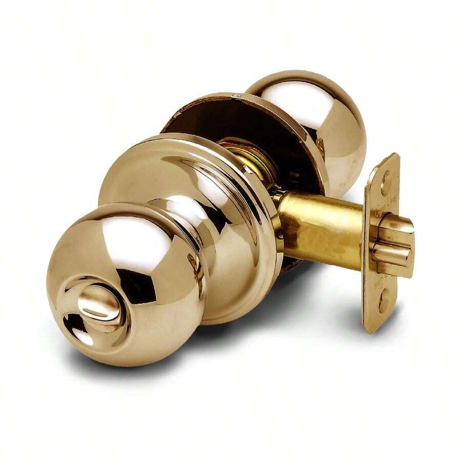 BK2030PB Ball Door Knob, Privacy Function, 1 Pack, Polished Brass - Polished Brass - View 1